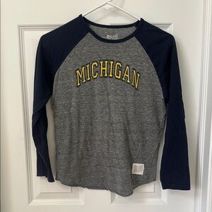 Youth Distressed Michigan Wolverines Raglan Shirt